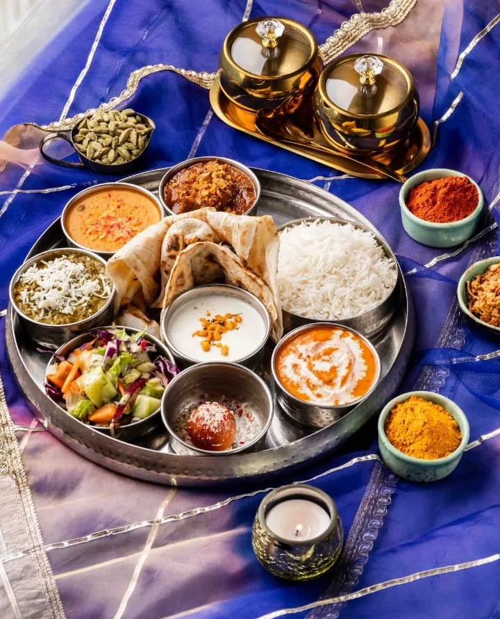 Traditional Indian thali at Delhi 6
